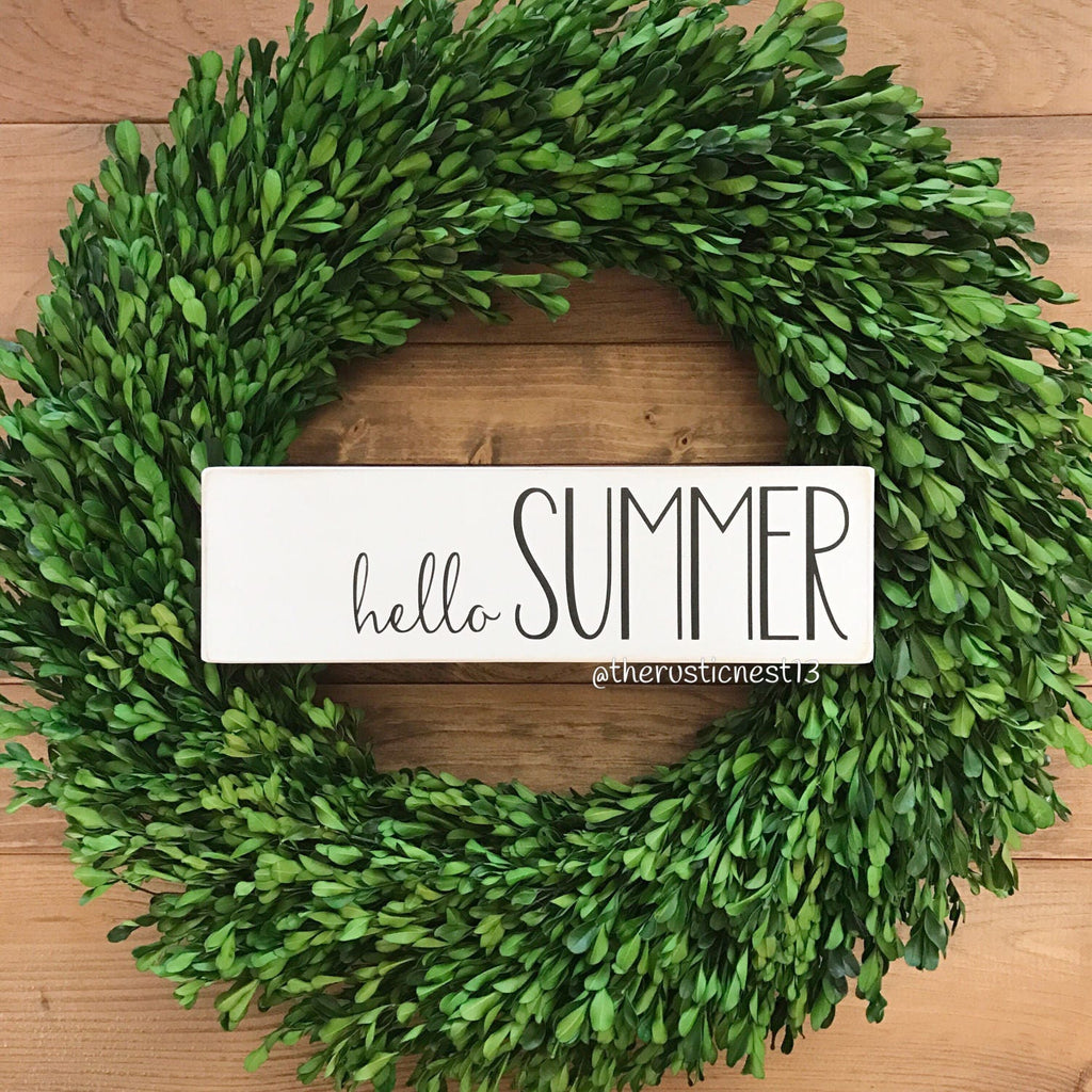 hello SUMMER Wooden Sign | hello summer sign | Summer Sign | Summer Decor (12" x 3.5")