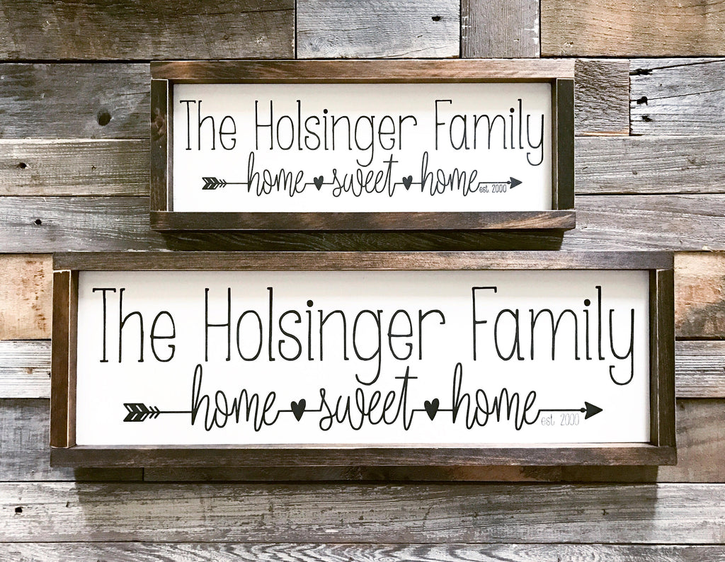 Family Name Sign, Home Sweet Home Wooden Sign | Housewarming Gift | New Home Gift | Wedding Gift