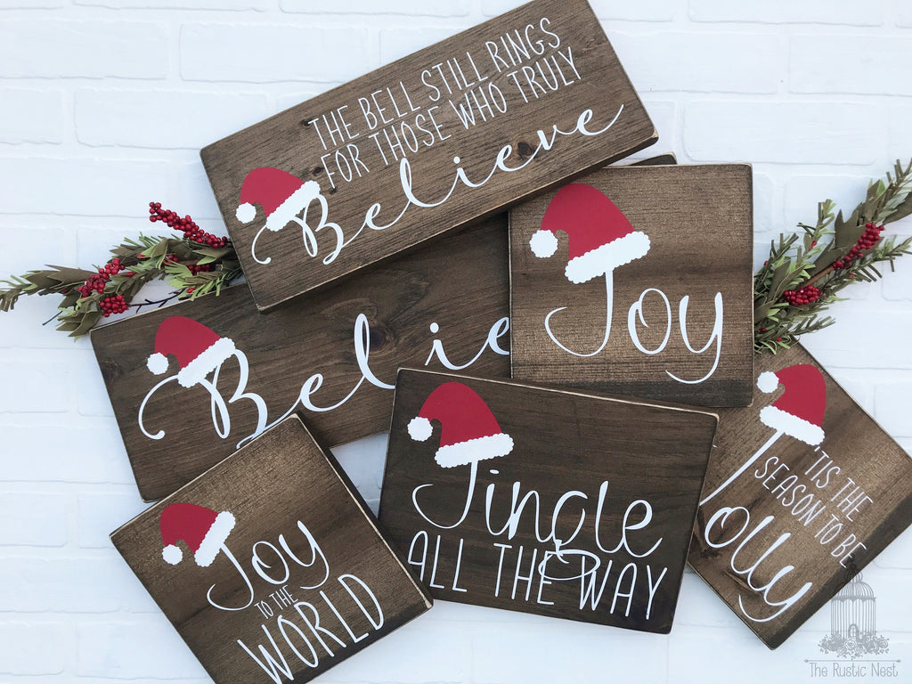 The bell still rings for those who believe Christmas Sign | Christmas Decor | Santa Sign (16" x 7.25")