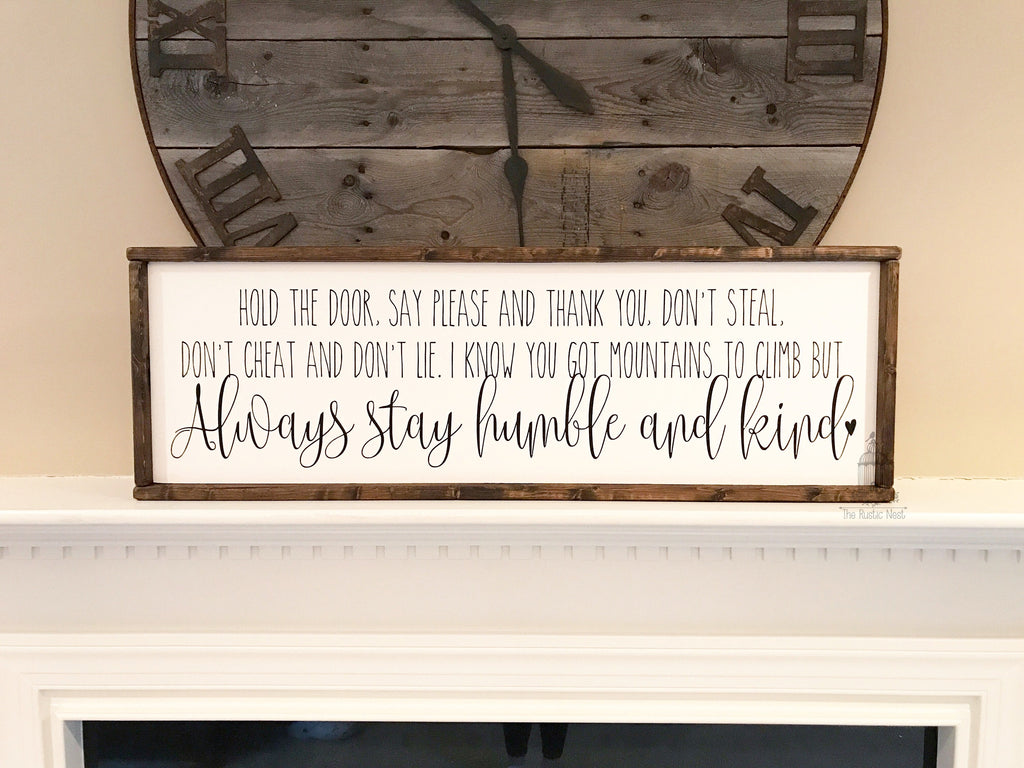 OFFICIALLY LICENSED Always Stay Humble and Kind Wooden sign | Song Lyric Sign | Inspirational Sign | Graduation Gift TRN10