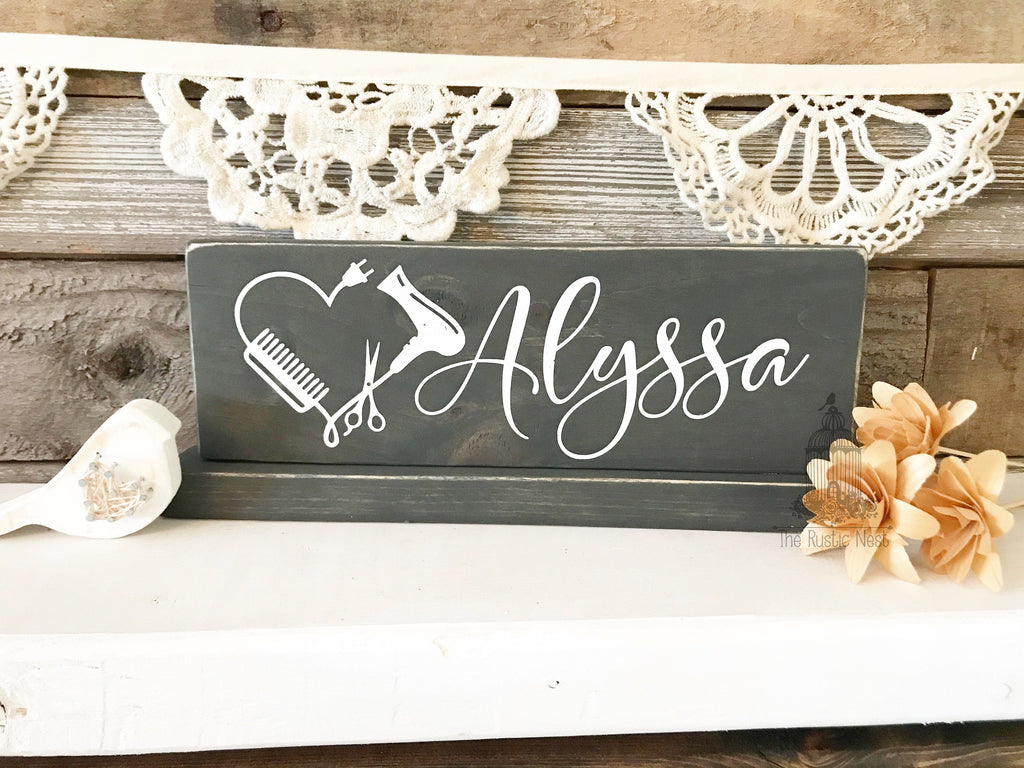 Hairdresser name tag sign | Hairdresser gift | Hairstylist Gift | Gift for Hairstylist | Gift for Hairdresser | Personalized Hairstylist