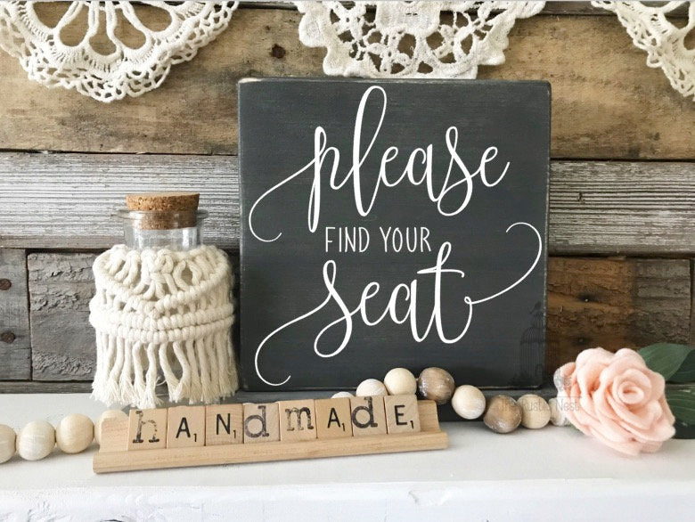 Please find your seat wedding sign | Wood Wedding Sign | Rustic Wedding Sign | Wedding Sign | Wedding Decor | Wedding Table Sign TRN21