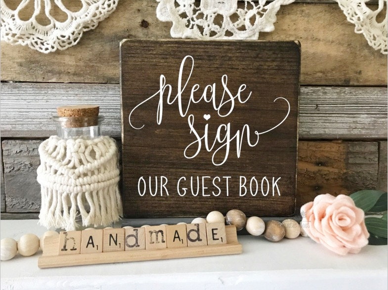 Please Sign our Guest Book | Wood Wedding Signs | Rustic Wedding Sign | Wedding Signs | Wedding Decor | Wedding Table Sign TRN21