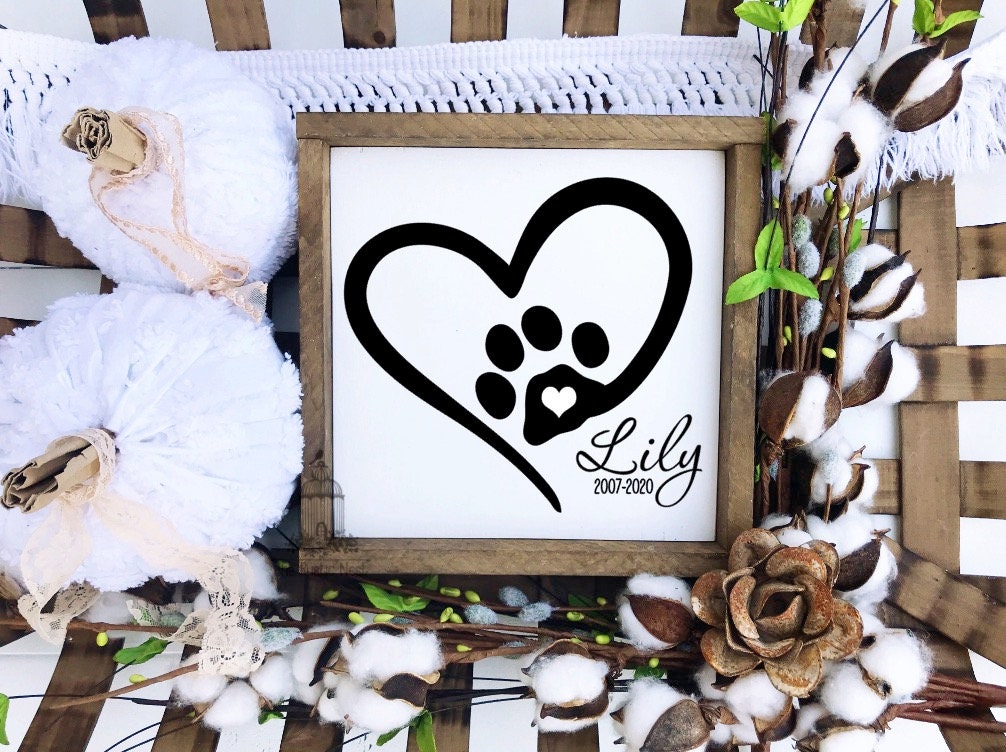 Pet Memorial Sign | Loss of Pet Gift | Pet Loss Gift (approx. 8" x 8")