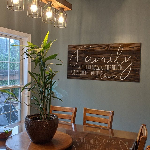 Family a little bit crazy, a little bit loud, and a whole lot of love | Family Room Sign | Living Room Sign | Whole lot of love sign