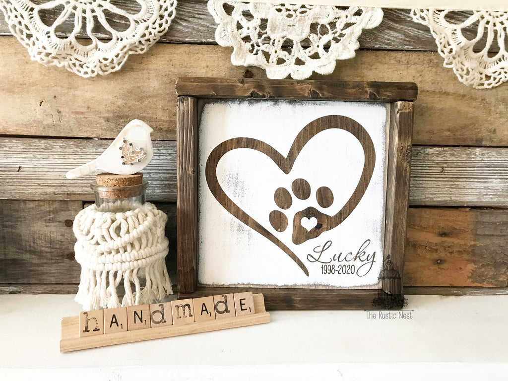 Pet Memorial Sign | Loss of Pet Gift | Pet Loss Gift (approx. 8" x 8")