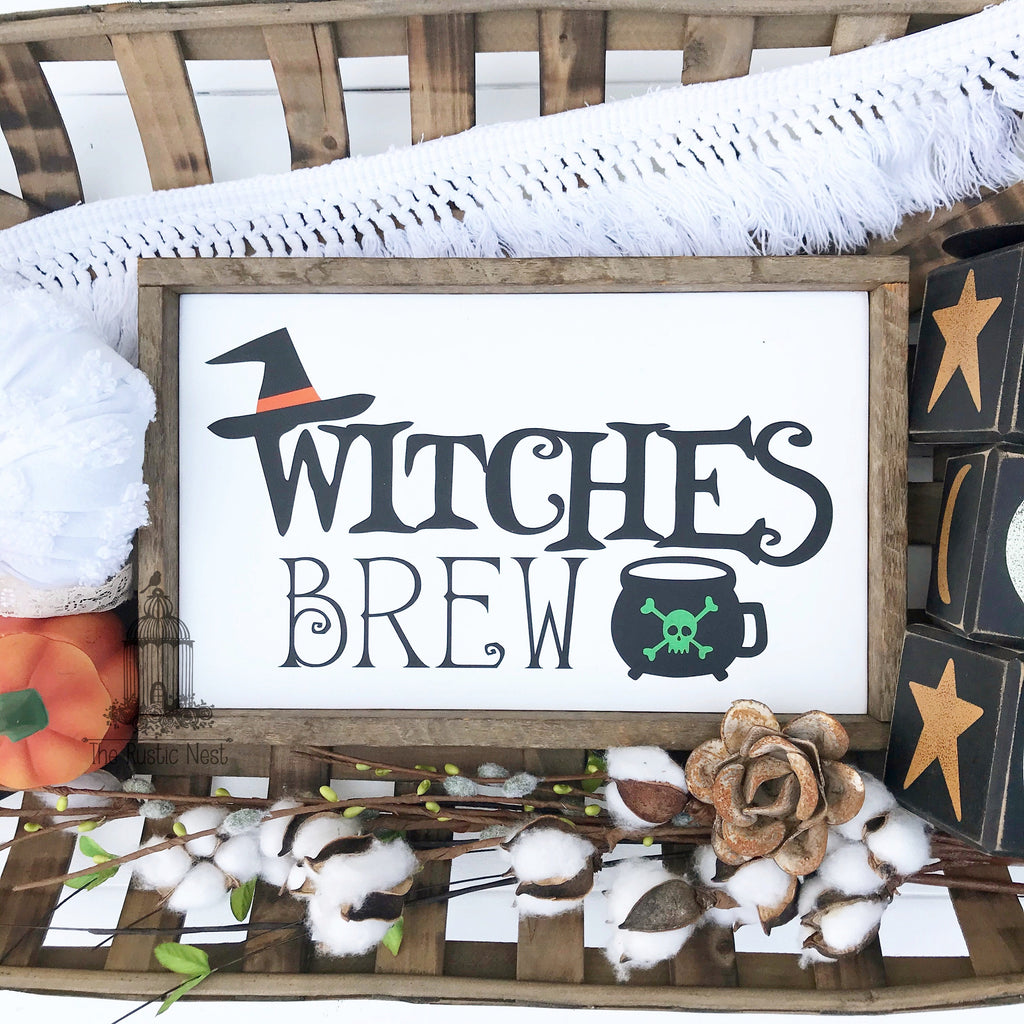 Witches Brew | Halloween Sign | Halloween Decor | Coffee Sign | Halloween Coffee Sign | Funny Halloween Sign (13" x 8")