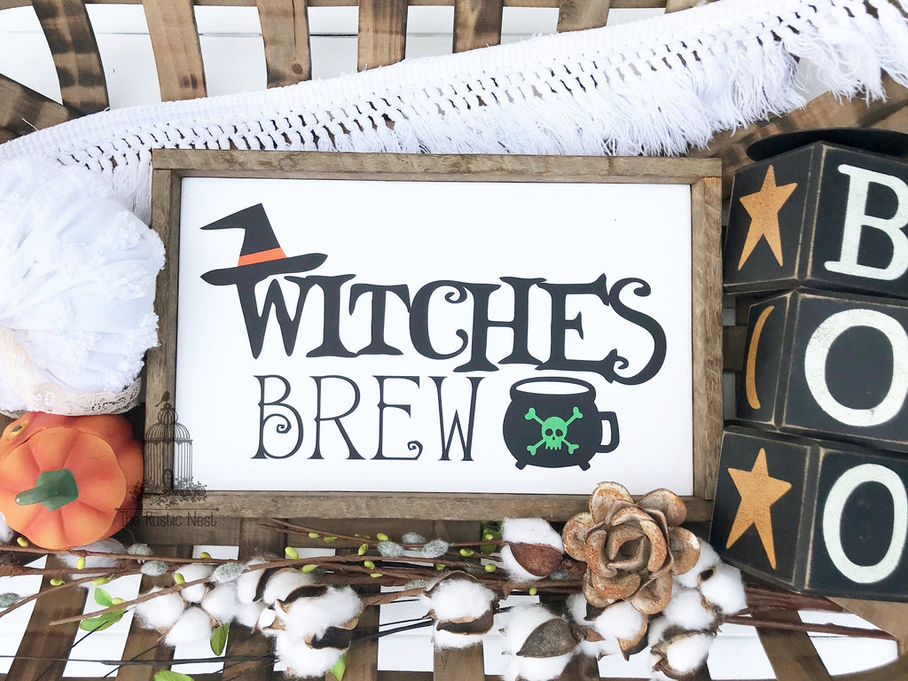 Witches Brew | Halloween Sign | Halloween Decor | Coffee Sign | Halloween Coffee Sign | Funny Halloween Sign (13" x 8")