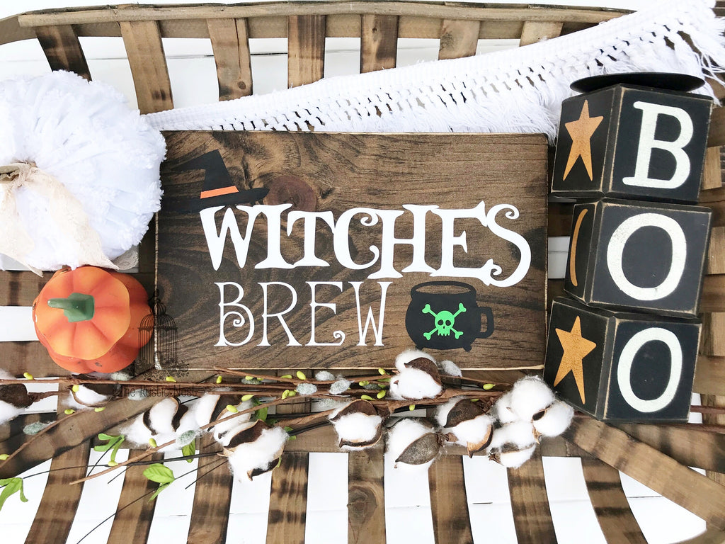 Witches Brew | Halloween Sign | Halloween Decor | Coffee Sign | Halloween Coffee Sign | Funny Halloween Sign (12" x 7.25")