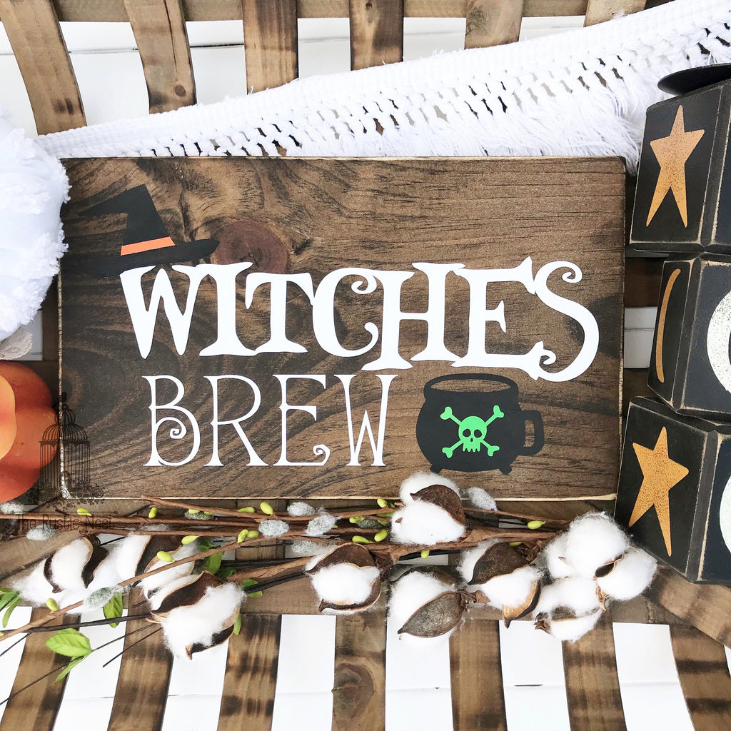 Witches Brew | Halloween Sign | Halloween Decor | Coffee Sign | Halloween Coffee Sign | Funny Halloween Sign (12" x 7.25")