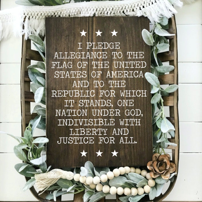 Pledge of Allegiance Wooden Sign | America Sign | Americana Decor | Patriotic Decor TRN23