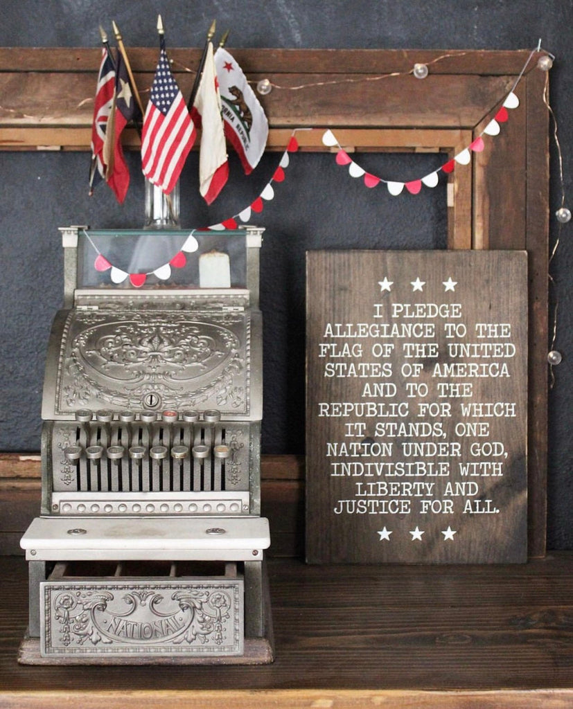 Pledge of Allegiance Wooden Sign | America Sign | Americana Decor | Patriotic Decor TRN23