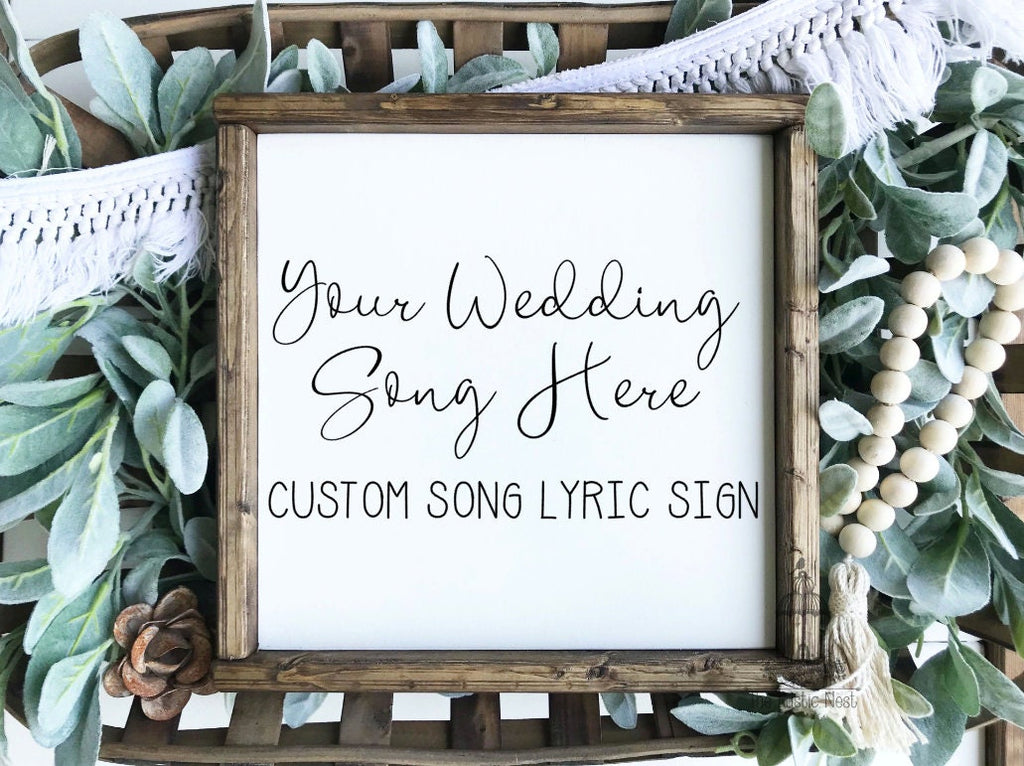 Wedding Song Lyric Sign | Wedding Gift | First Dance Gift | Personalized Wedding Song Sign | Personalized Wedding Gift Customized Wood Sign