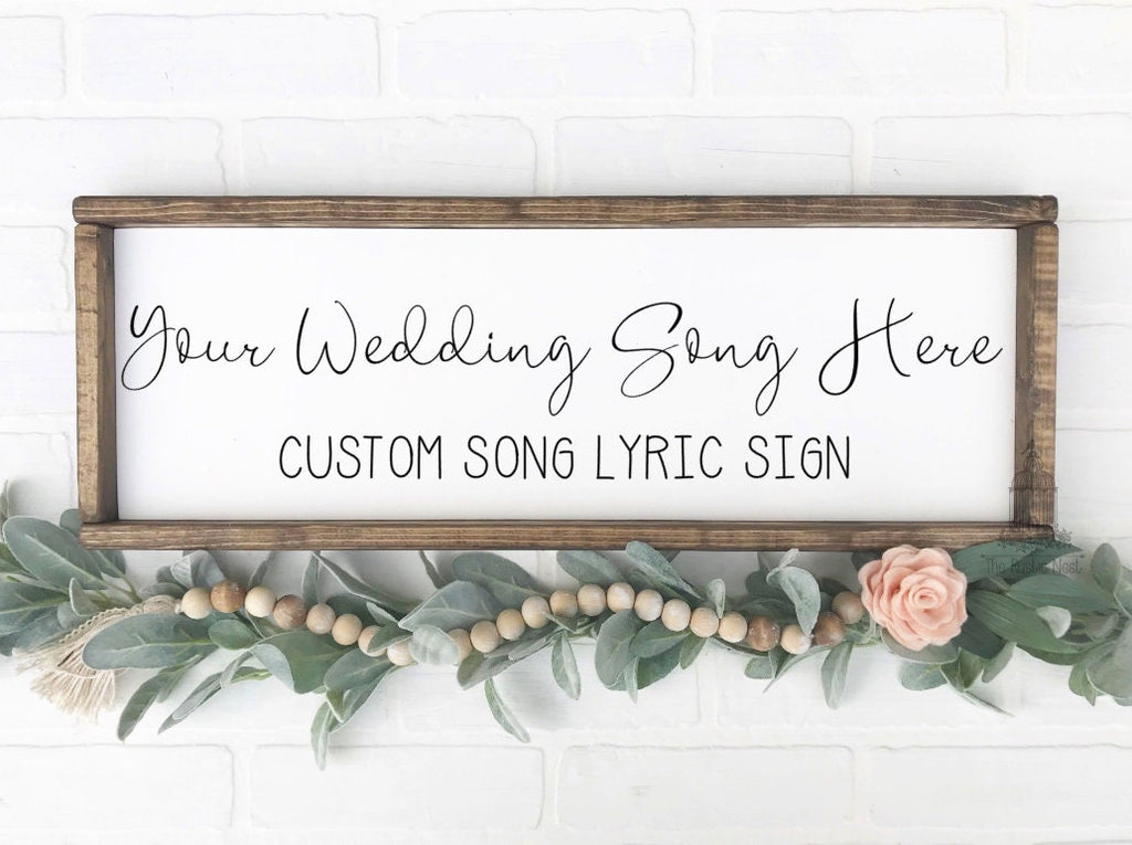 Wedding Song Lyric Sign | Wedding Gift | First Dance Gift | Personalized Wedding Song Sign | Personalized Wedding Gift Customized Wood Sign