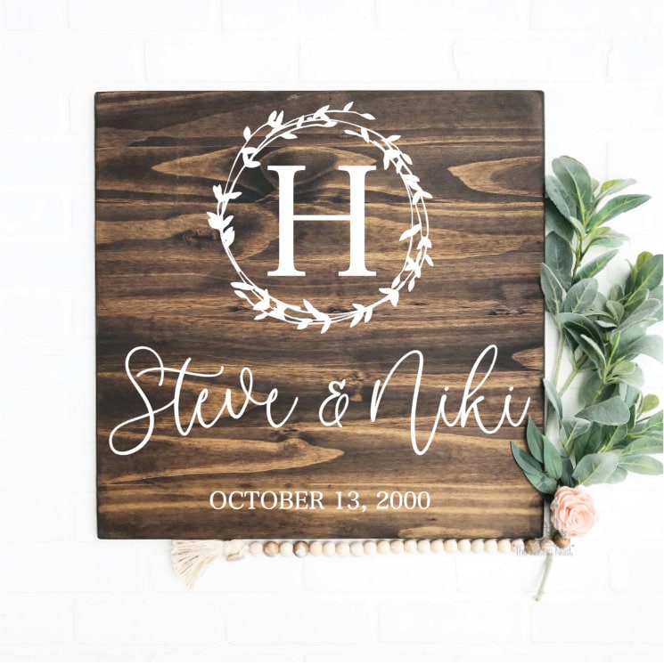 Wedding Welcome Sign | Wedding Entrance Sign | Wedding Name & Date Sign | Rustic Wedding | Wood Wedding Sign | Wooden Guest Book Sign TRN21