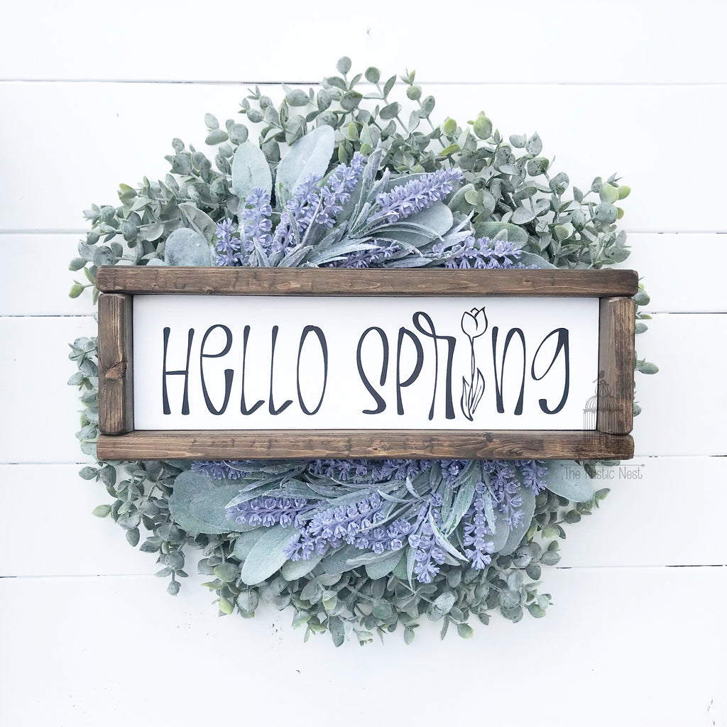 hello SPRING Wooden Sign | Hello Spring Sign | Spring Sign | Spring Decor | Easter Decor | Seasonal Sign