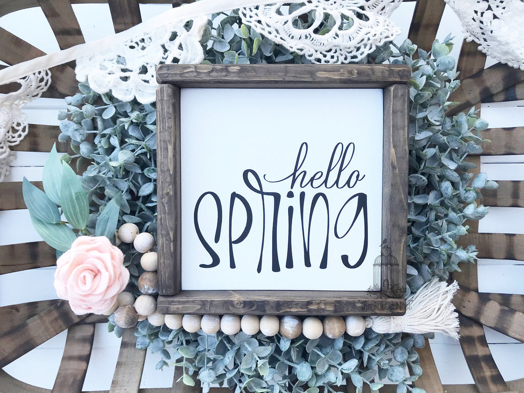 hello SPRING Wooden Sign | Hello Spring Sign | Spring Sign | Spring Decor | Easter Decor | Seasonal Sign