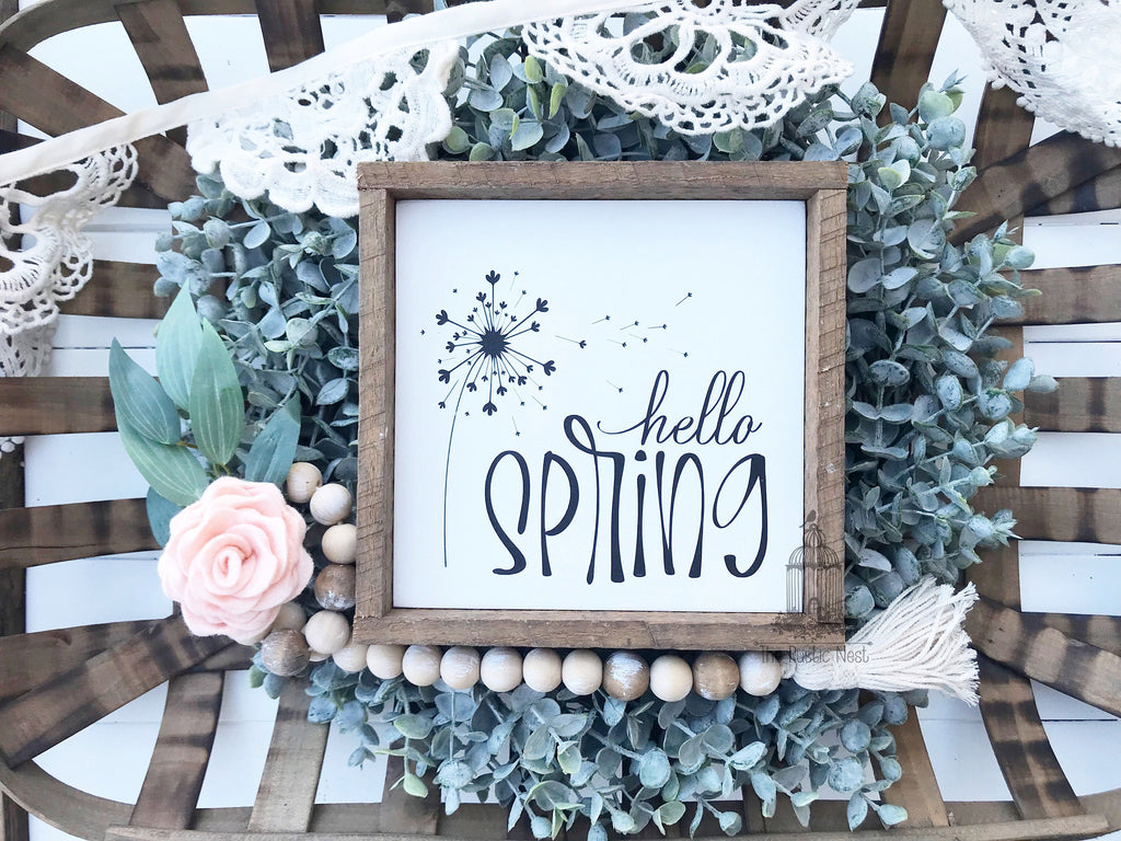 hello SPRING Wooden Sign | Hello Spring Sign | Spring Sign | Spring Decor | Easter Decor | Seasonal Sign