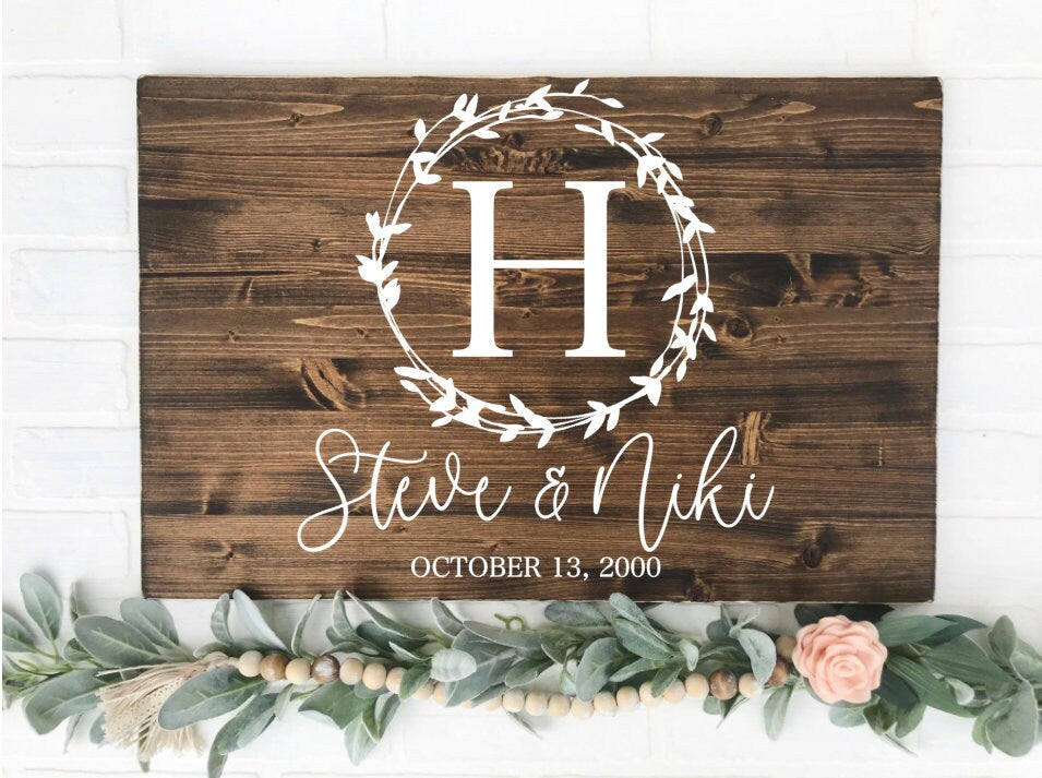 Wedding Welcome Sign | Wedding Entrance Sign | Wedding Name & Date Sign | Rustic Wedding | Wood Wedding Sign | Wooden Guest Book Sign TRN21