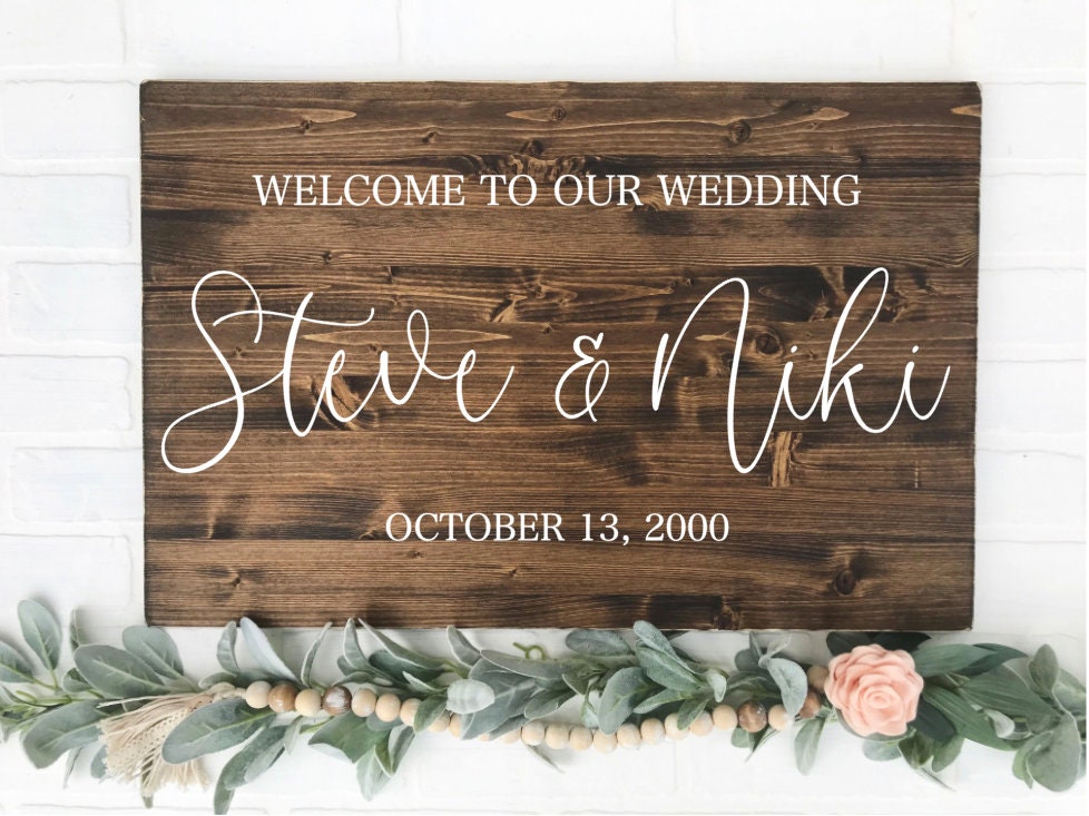 Welcome to Our Wedding Sign | Wedding Welcome Sign | Wood Wedding Sign | Custom Wedding Sign | Rustic Wedding | Guest Book Alternative TRN21