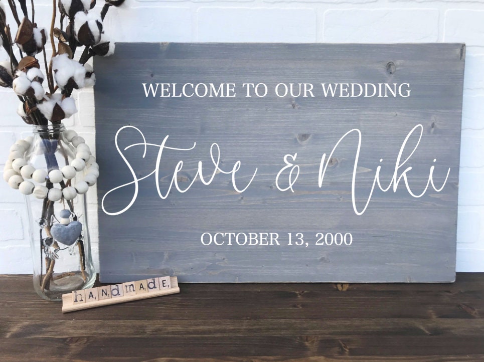 Welcome to Our Wedding Sign | Wedding Welcome Sign | Wood Wedding Sign | Custom Wedding Sign | Rustic Wedding | Guest Book Alternative TRN21