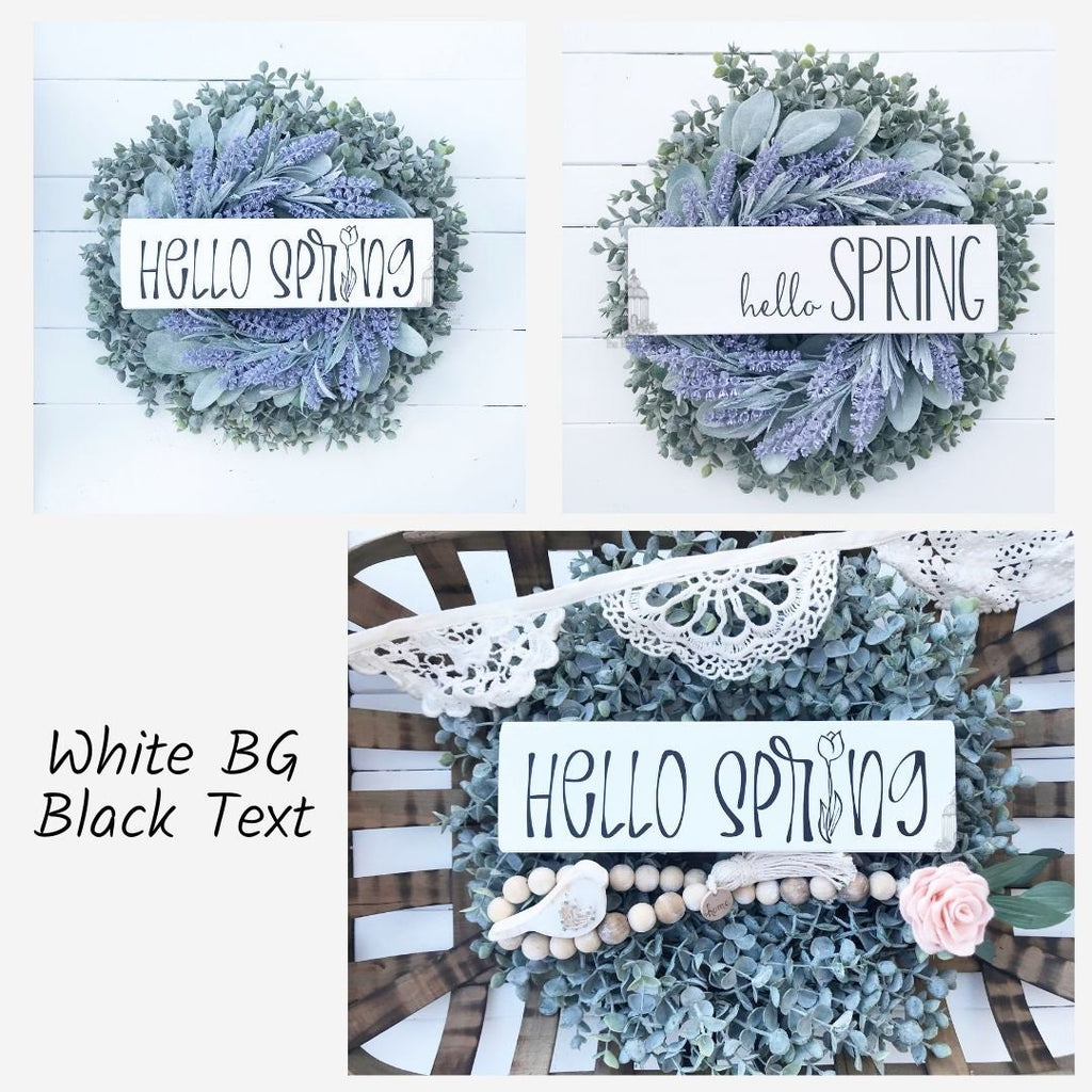 hello SPRING Wooden Sign | Hello Spring Sign | Spring Sign | Spring Decor | Easter Decor | Seasonal Sign (12" x 3.5")