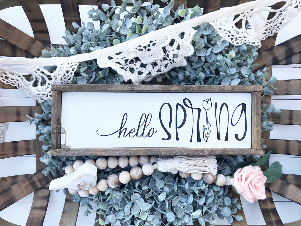 hello SPRING Wooden Sign | Hello Spring Sign | Spring Sign | Spring Decor | Easter Decor | Seasonal Sign