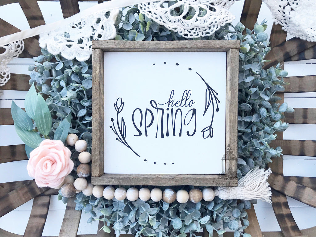 hello SPRING Wooden Sign | Hello Spring Sign | Spring Sign | Spring Decor | Easter Decor | Seasonal Sign