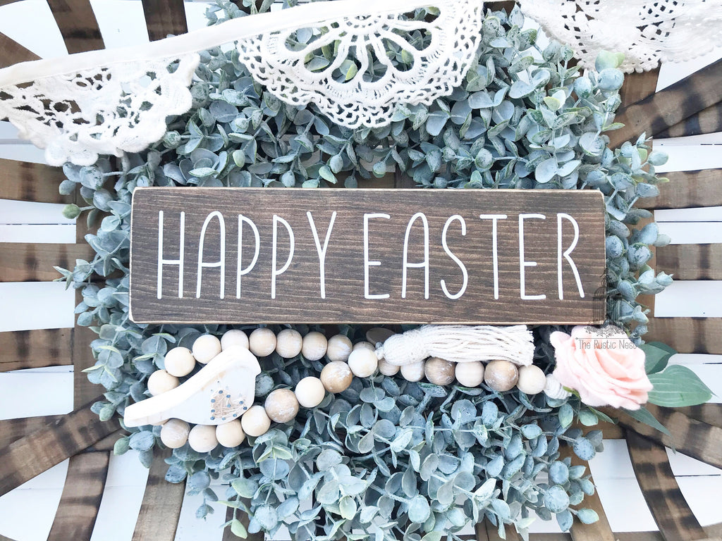 Happy Easter Sign | Easter Sign | Easter Decor | Spring Sign | Spring Decor | Seasonal Sign (12" x 3.5")