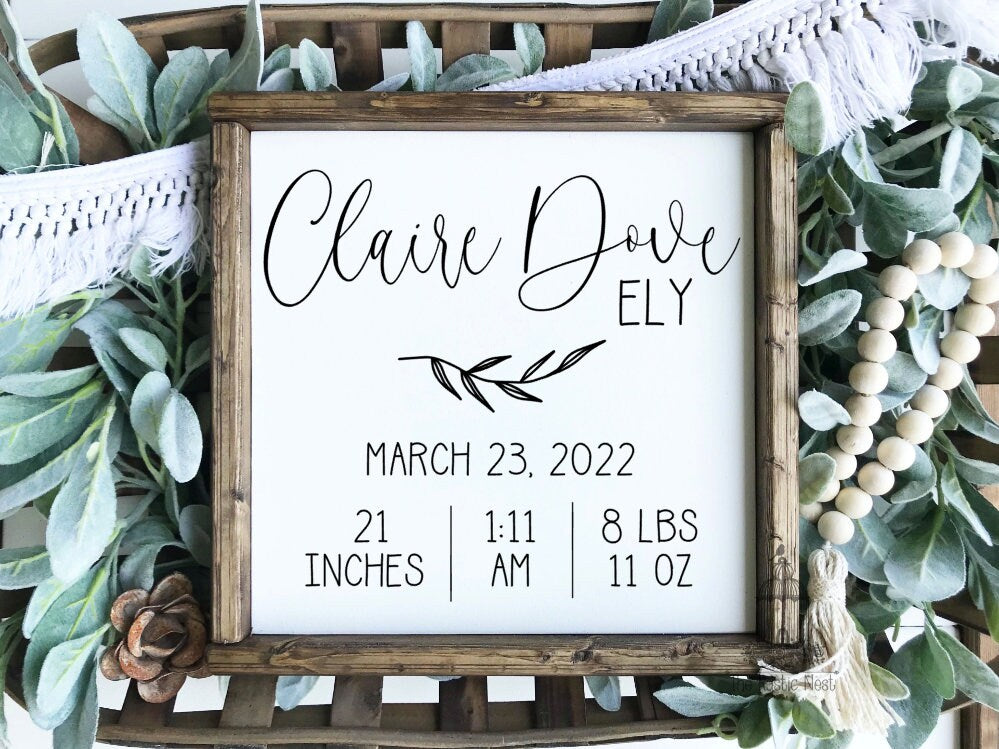 Birth Stat Sign | Birth Announcement Sign | Baby Birth Stats Sign | Nursery Decor | Baby Announcement Sign | Newborn Gift TRN09