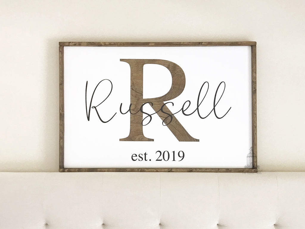 Last Name Sign | Family Name Sign | Established Family Name Sign | Wedding Gift | Housewarming Gift | New Home Gift