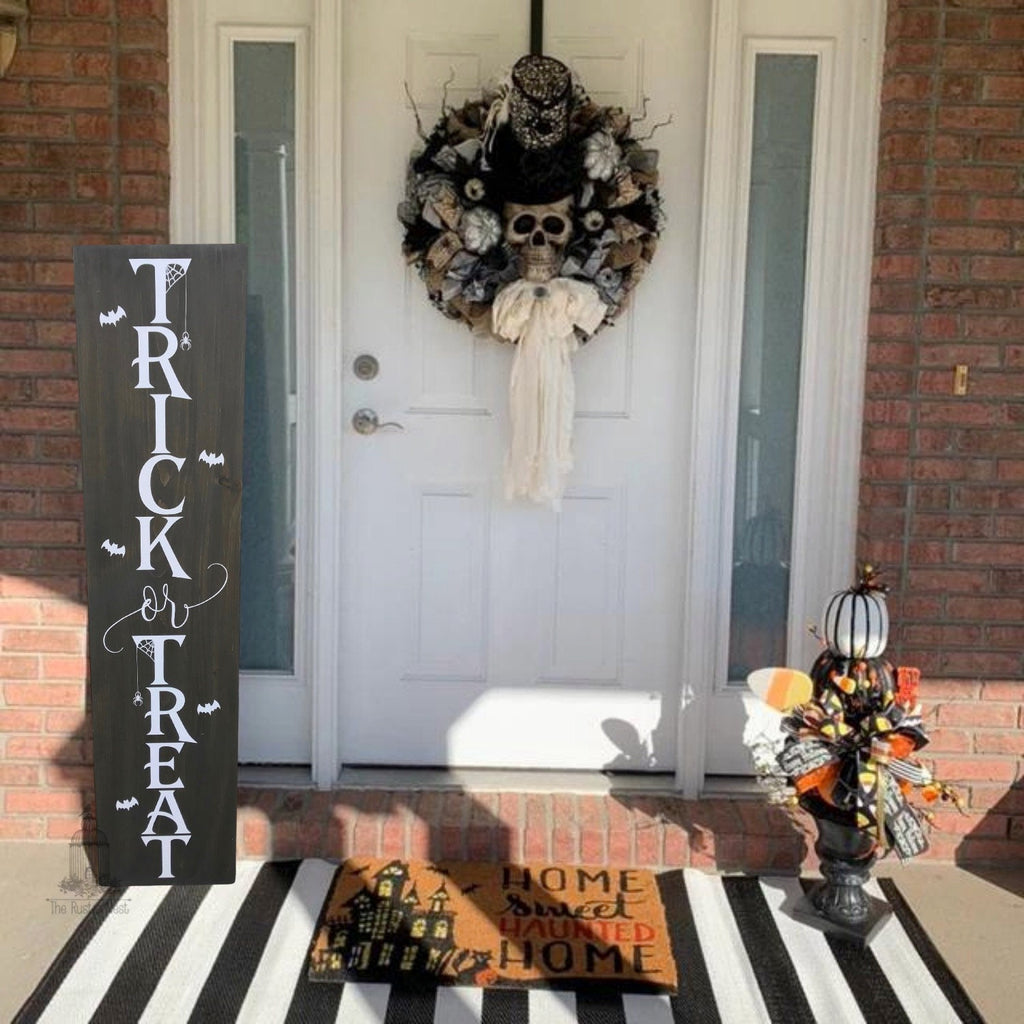 Trick or Treat Halloween Porch Sign | Wooden Halloween Sign | Wooden Porch Sign | Front Porch Sign | Halloween Decor | Trick or Treat Sign