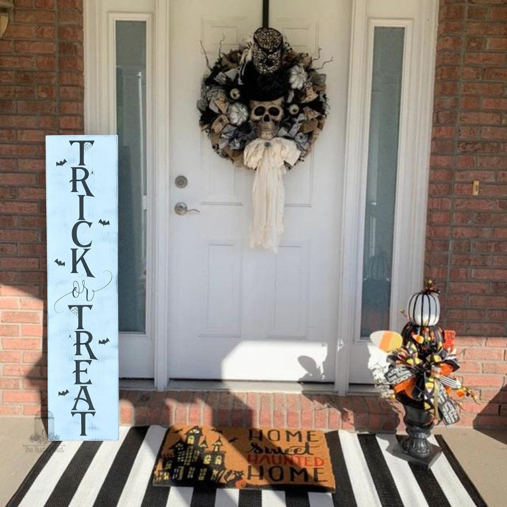 Trick or Treat Halloween Porch Sign | Wooden Halloween Sign | Wooden Porch Sign | Front Porch Sign | Halloween Decor | Trick or Treat Sign