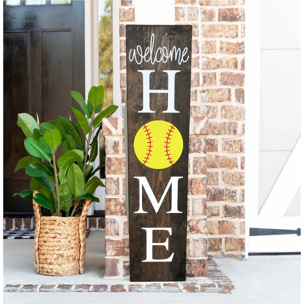 Welcome Home Porch Sign | Baseball Sign | Softball Sign | Football Sign | Home Base Sign | Sports Sign | Sports Lover Gift | Entryway Sign