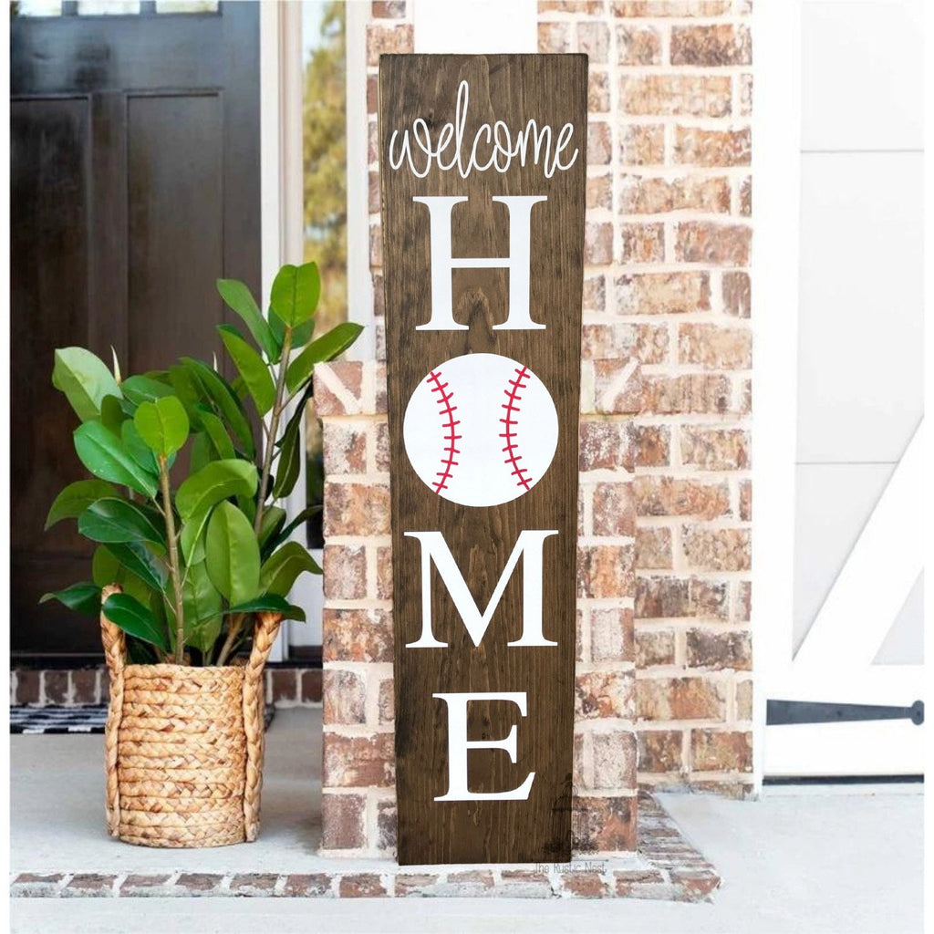 Welcome Home Porch Sign | Baseball Sign | Softball Sign | Football Sign | Home Base Sign | Sports Sign | Sports Lover Gift | Entryway Sign