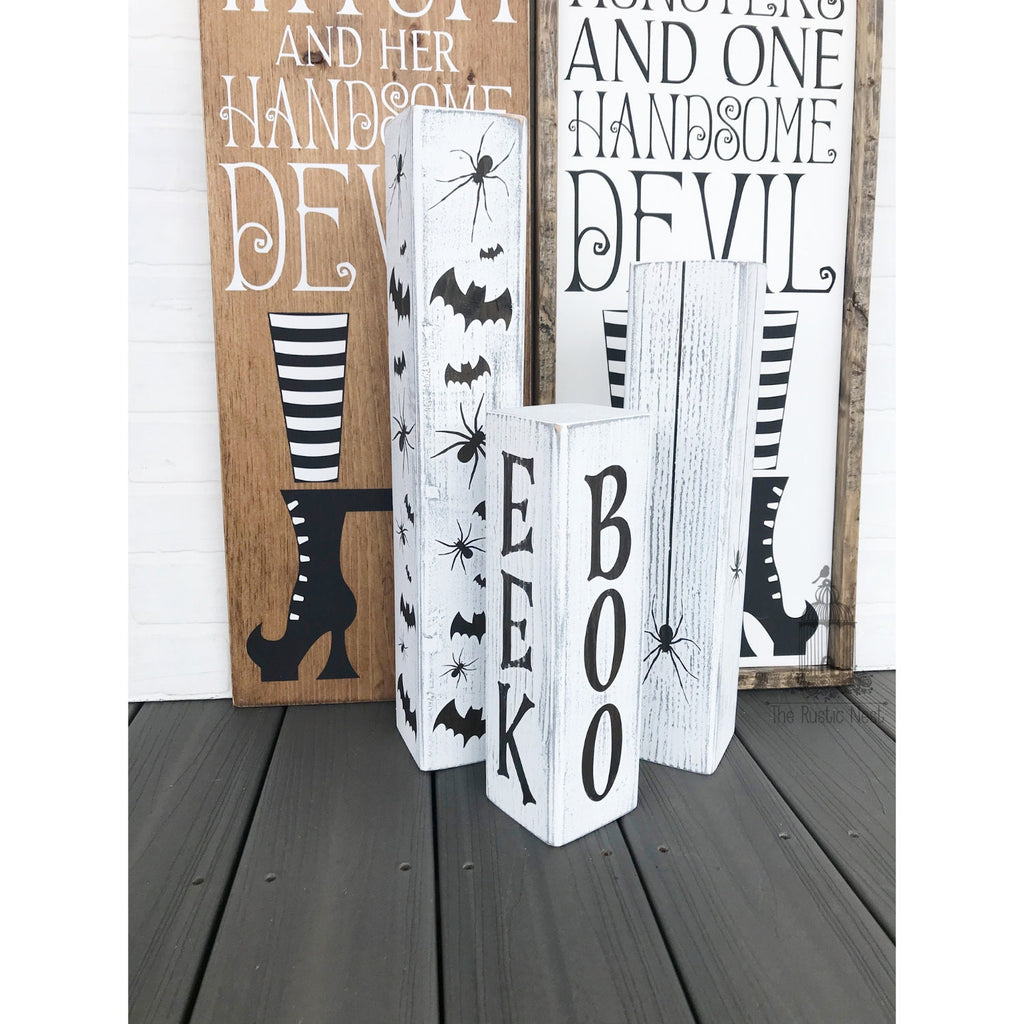 Halloween Porch Signs | Halloween Sign | Halloween Blocks | Halloween Decor | Trick or Treat | Wooden Blocks | Porch Sign | Boo | Eek