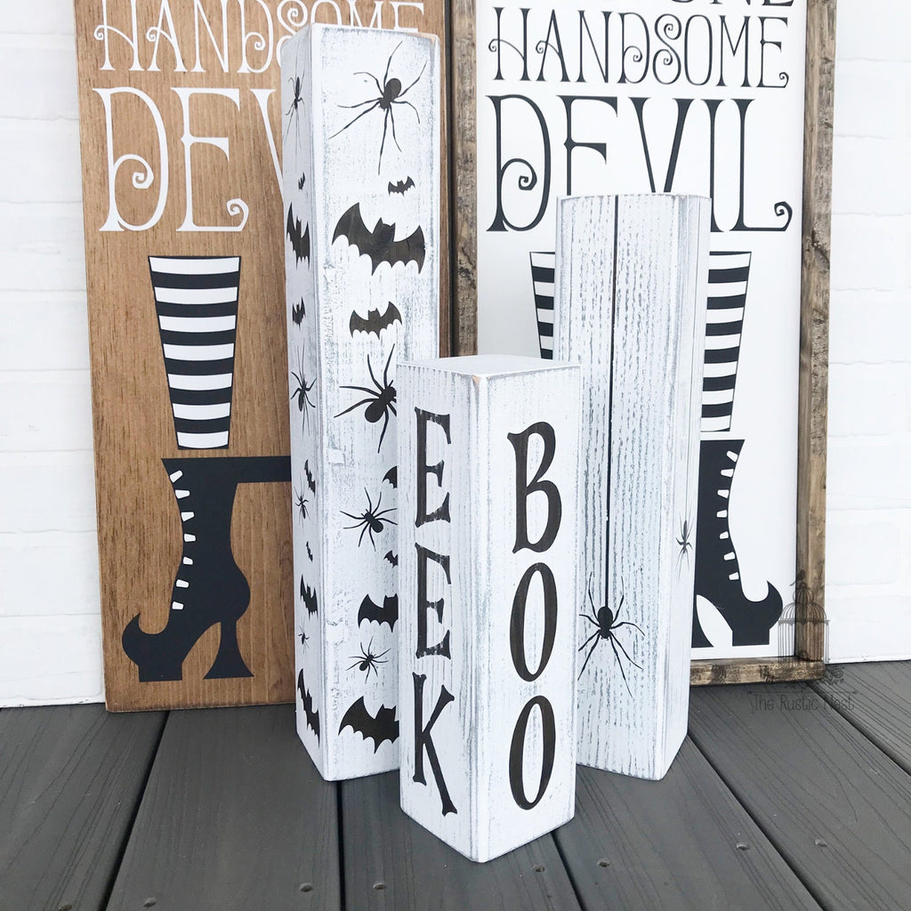 Halloween Porch Signs | Halloween Sign | Halloween Blocks | Halloween Decor | Trick or Treat | Wooden Blocks | Porch Sign | Boo | Eek