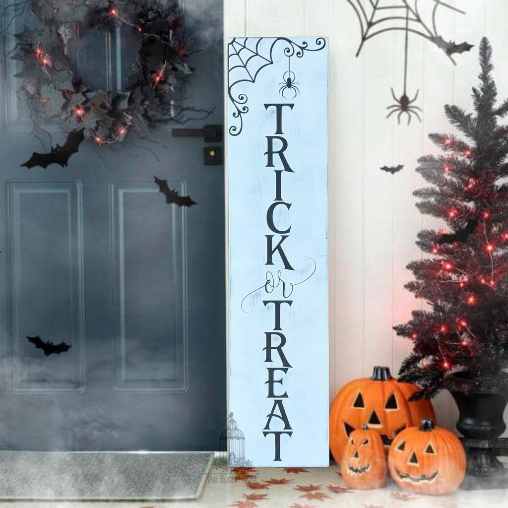 Trick or Treat Halloween Porch Sign | Wooden Halloween Sign | Wooden Porch Sign | Front Porch Sign | Halloween Decor | Trick or Treat Sign