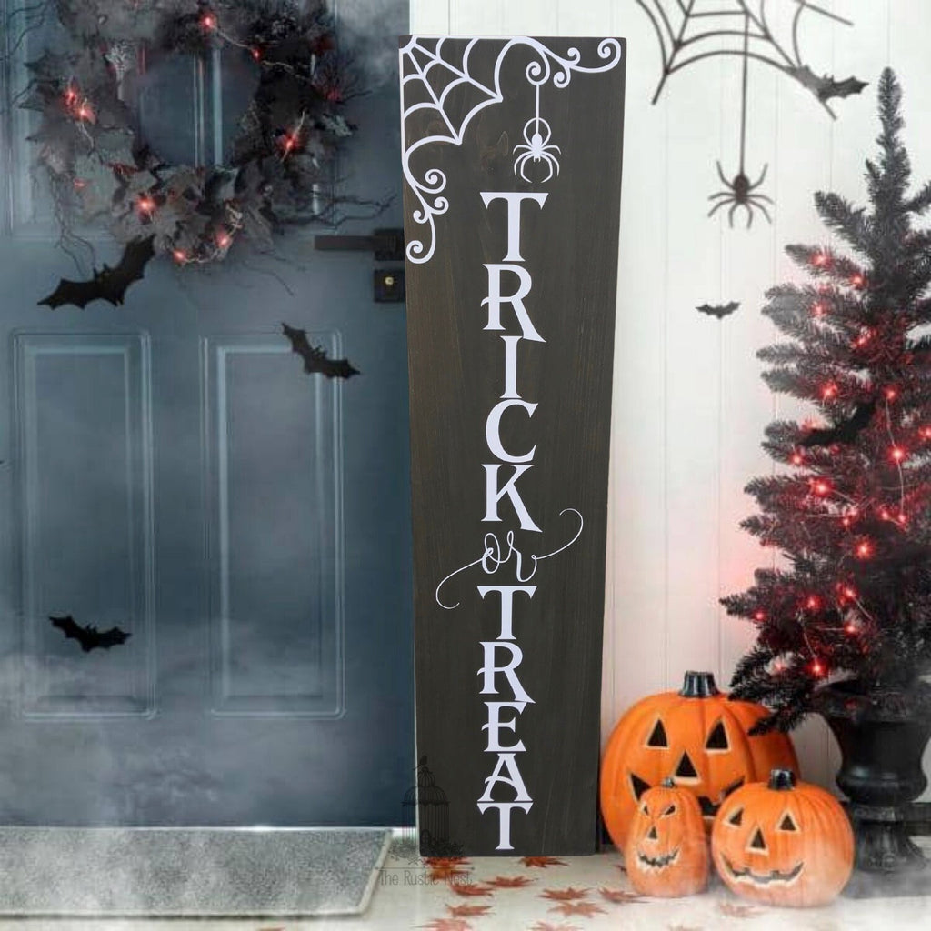 Trick or Treat Halloween Porch Sign | Wooden Halloween Sign | Wooden Porch Sign | Front Porch Sign | Halloween Decor | Trick or Treat Sign