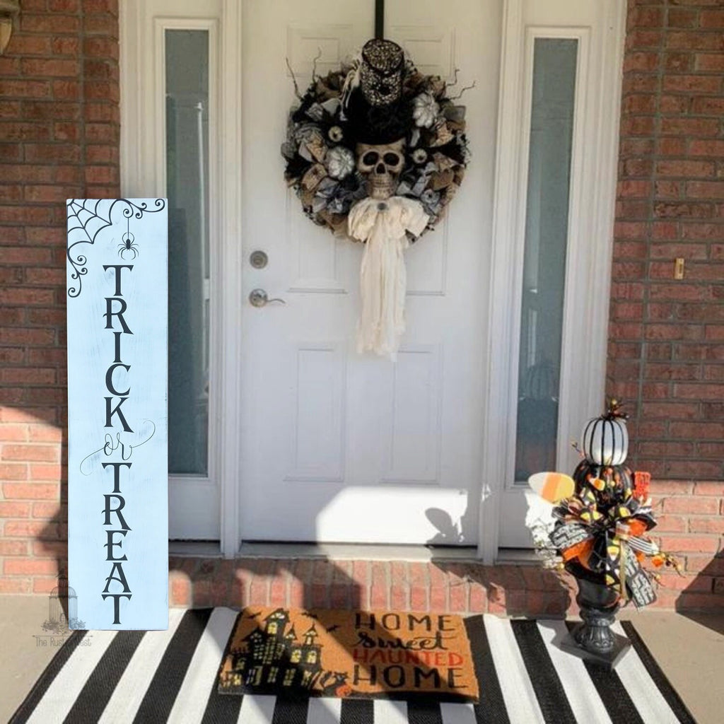 Trick or Treat Halloween Porch Sign | Wooden Halloween Sign | Wooden Porch Sign | Front Porch Sign | Halloween Decor | Trick or Treat Sign