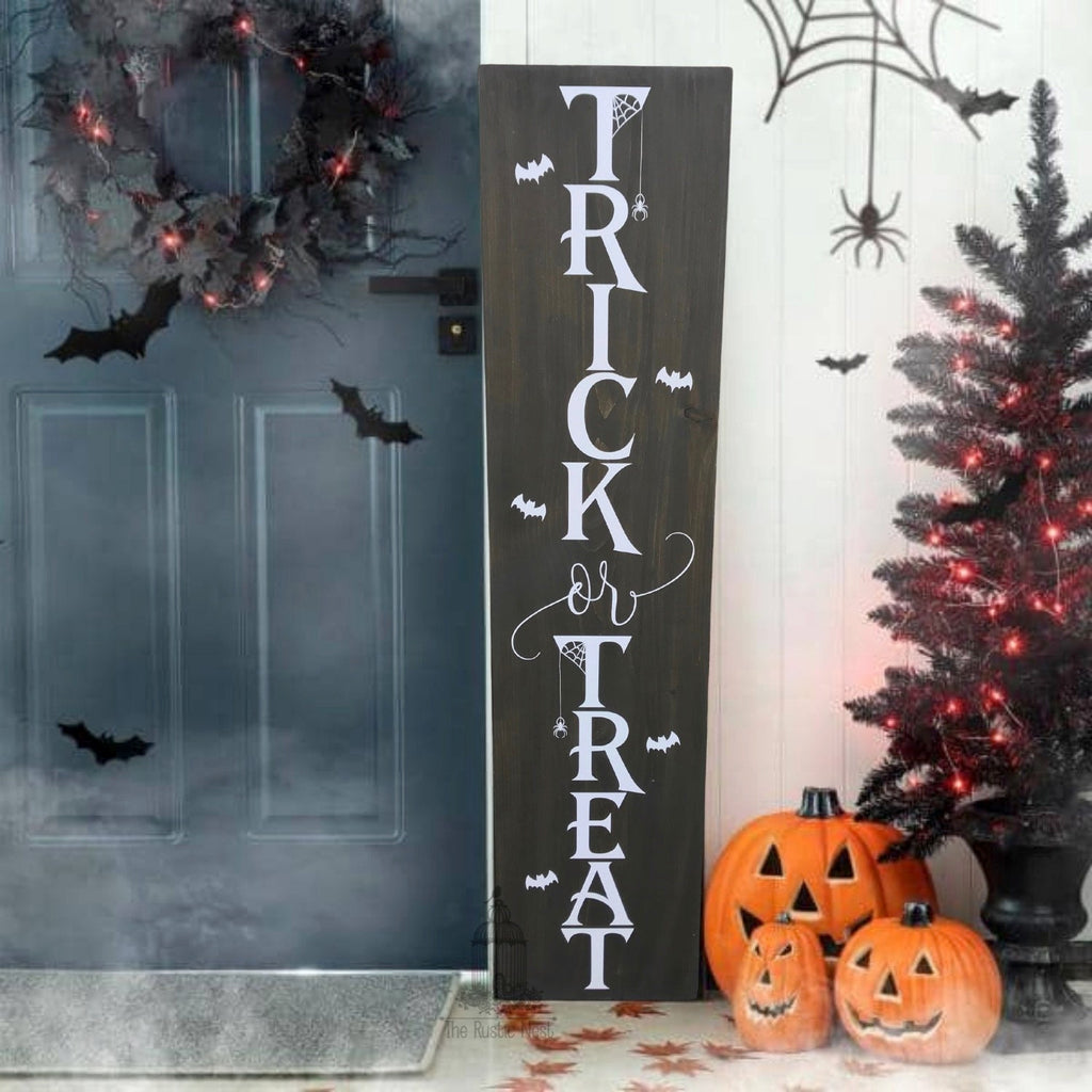 Trick or Treat Halloween Porch Sign | Wooden Halloween Sign | Wooden Porch Sign | Front Porch Sign | Halloween Decor | Trick or Treat Sign