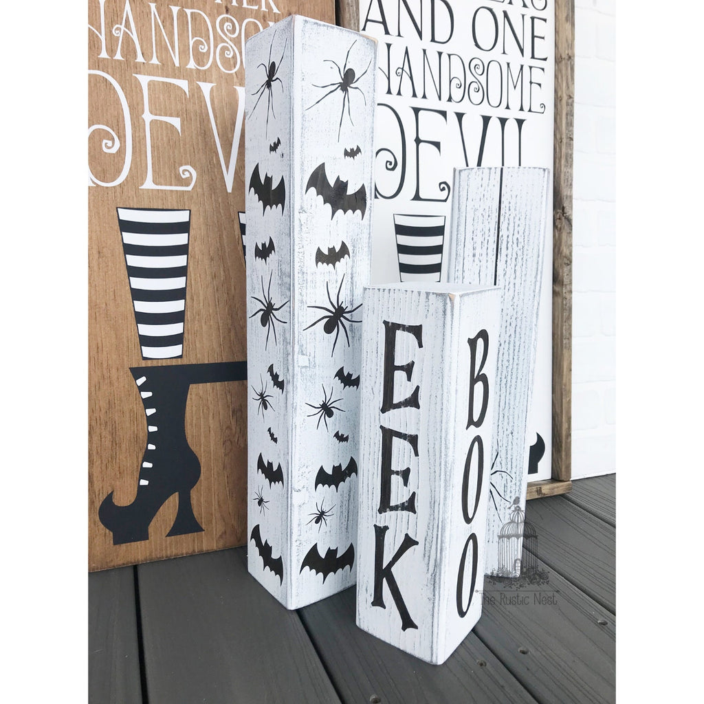 Halloween Porch Signs | Halloween Sign | Halloween Blocks | Halloween Decor | Trick or Treat | Wooden Blocks | Porch Sign | Boo | Eek