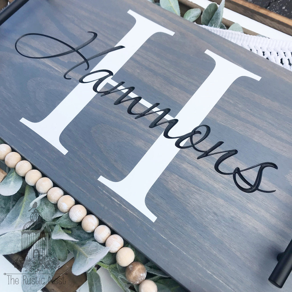 Serving Tray | Personalized Wood Serving Tray | Engraved Wood Serving Tray | Breakfast in Bed Tray | Personalized Tray | Wood Serving Tray