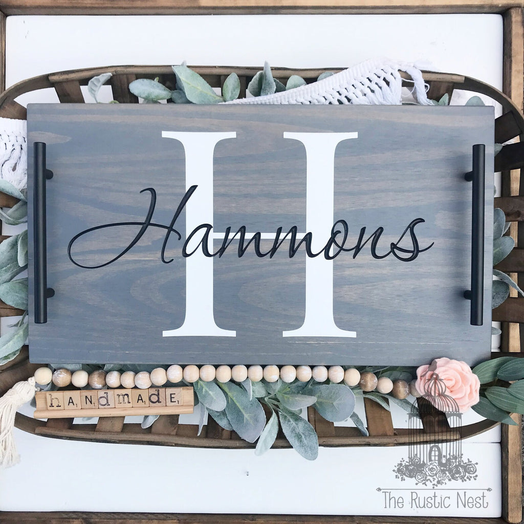 Serving Tray | Personalized Wood Serving Tray | Engraved Wood Serving Tray | Breakfast in Bed Tray | Personalized Tray | Wood Serving Tray