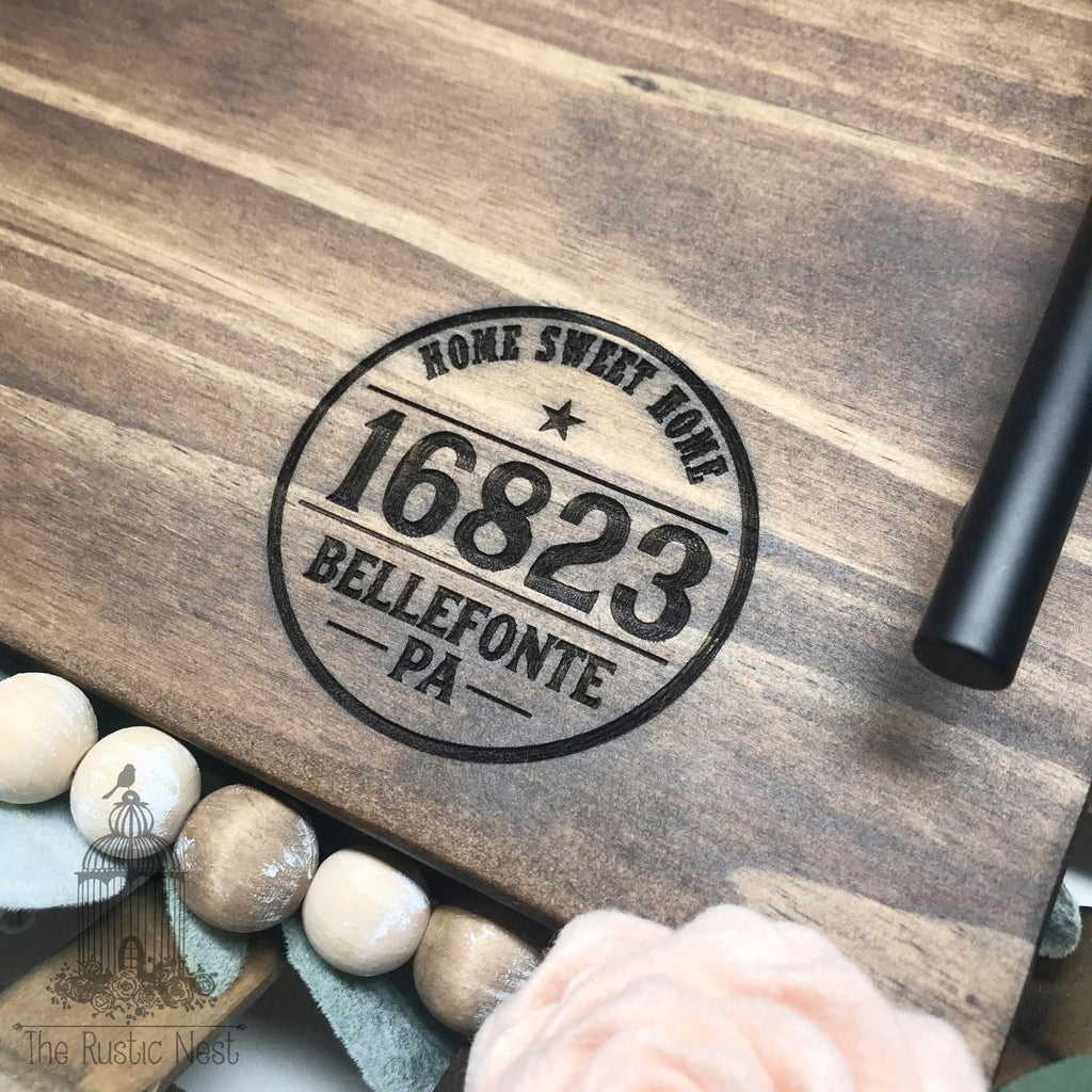 Serving Tray | Personalized Wood Serving Tray | Engraved Wood Serving Tray | Zip Code Tray | Personalized Tray | Wood Serving Tray