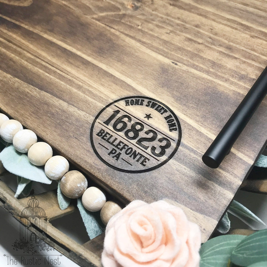 Serving Tray | Personalized Wood Serving Tray | Engraved Wood Serving Tray | Zip Code Tray | Personalized Tray | Wood Serving Tray