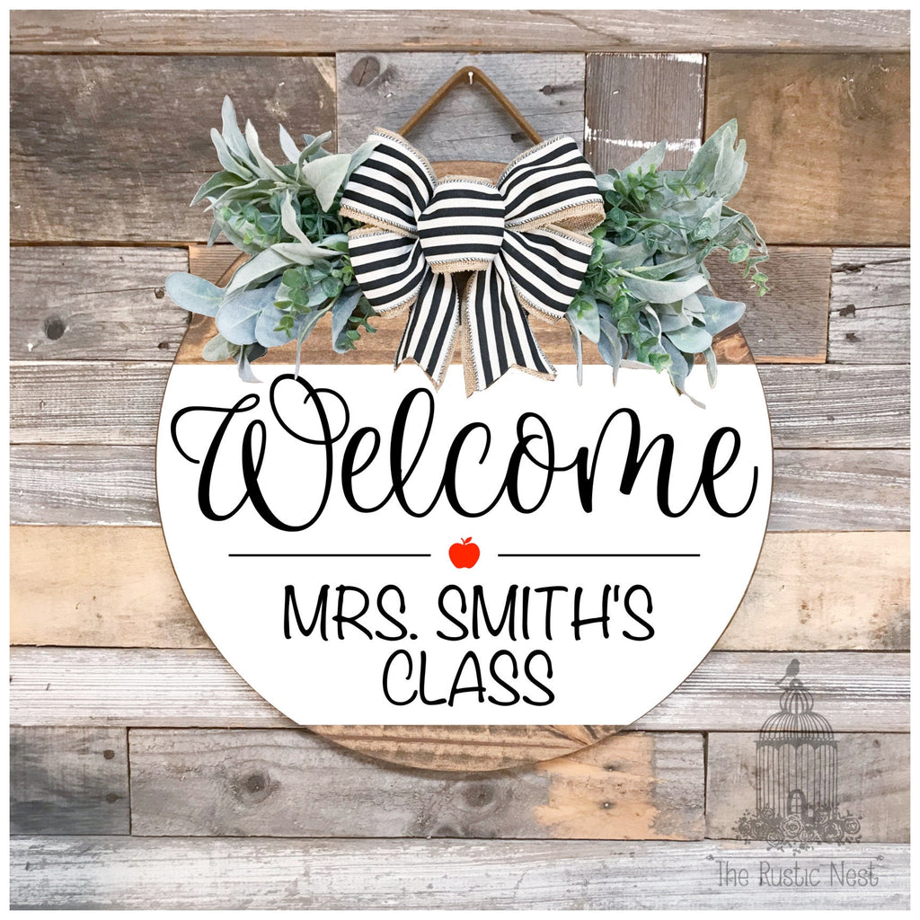 PAINTED Teacher Door Sign | Teacher Name Sign | Classroom Sign | Teacher Gift | Teacher Appreciation | Welcome to our Classroom