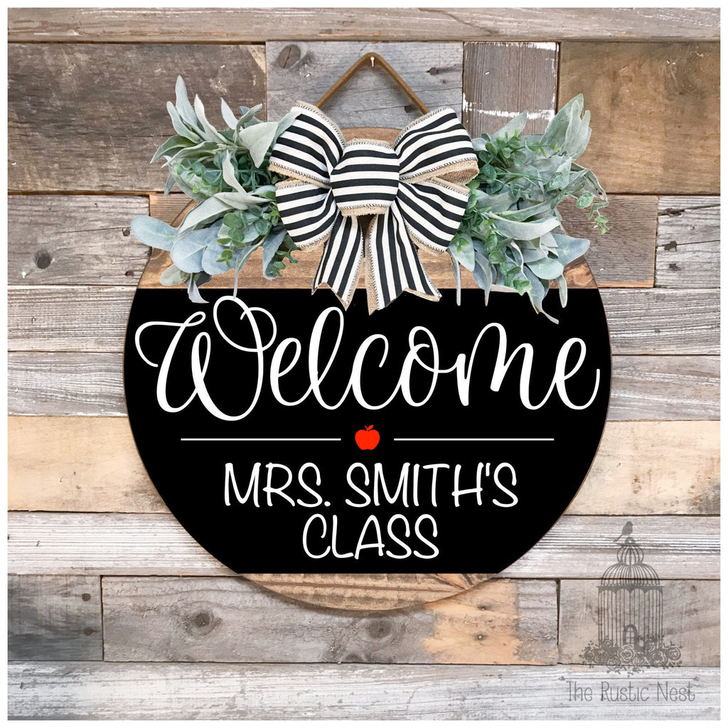 PAINTED Teacher Door Sign | Teacher Name Sign | Classroom Sign | Teacher Gift | Teacher Appreciation | Welcome to our Classroom