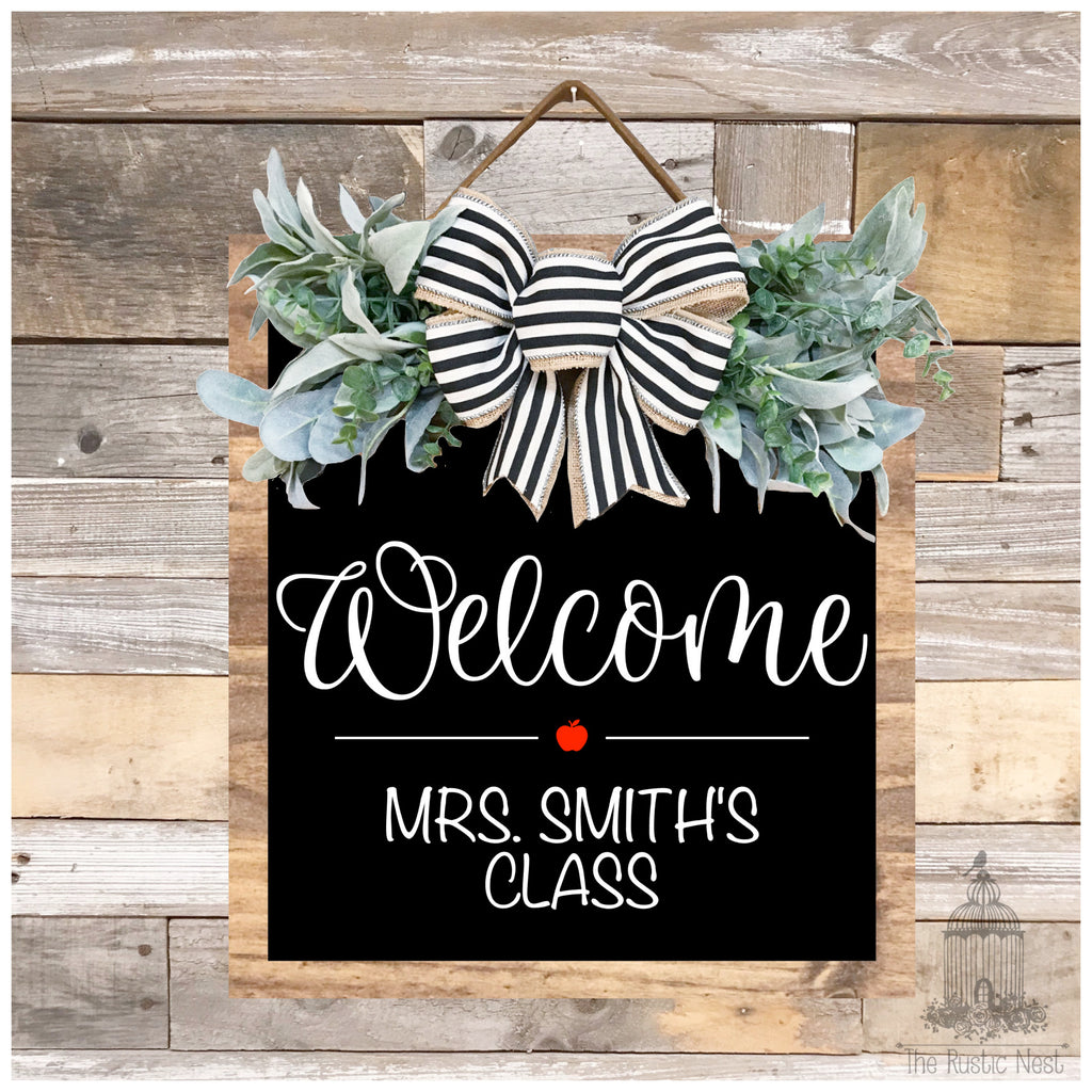 PAINTED Teacher Door Sign | Teacher Name Sign | Classroom Sign | Teacher Gift | Teacher Appreciation | Welcome to our Classroom