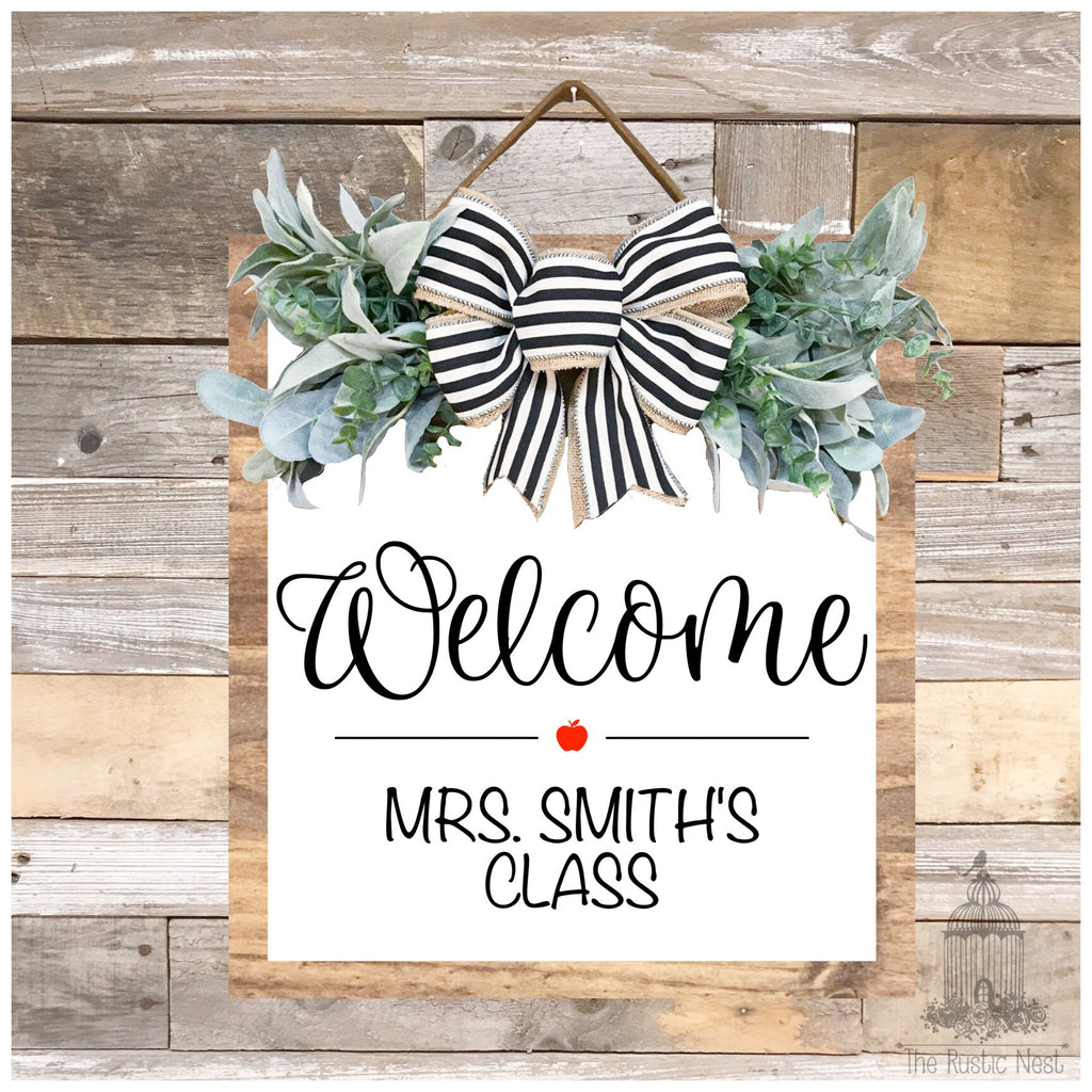 PAINTED Teacher Door Sign | Teacher Name Sign | Classroom Sign | Teacher Gift | Teacher Appreciation | Welcome to our Classroom